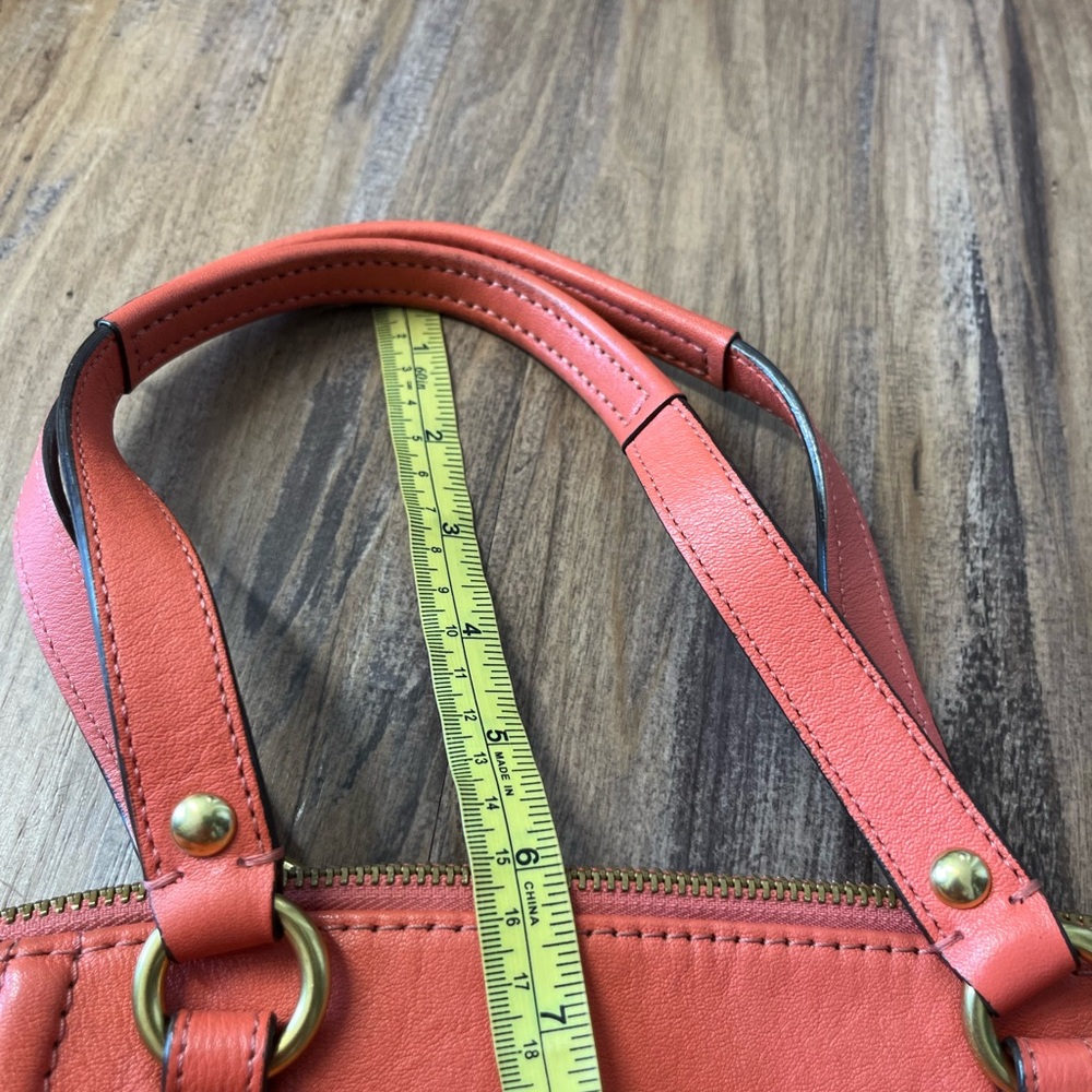 Coach Coral Pink Leather Tote Hobo Bag Large Purse - Picture 10 of 10
